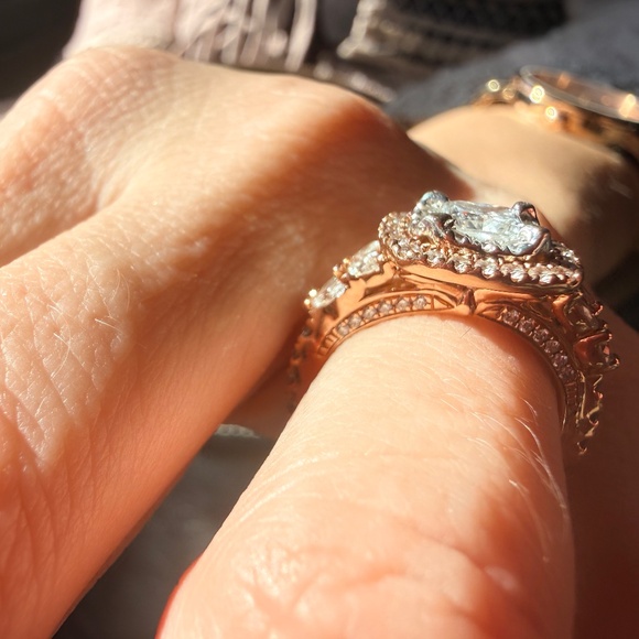 Monique Lhuillier 14K Rose Gold Diamond Ring - Picture 5 of 9